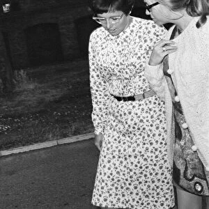 Billie Jean King leaves St Georges Hospital, Tooting, London