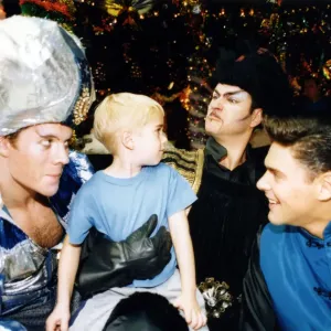 Billingham Forum pant starsRobert Pike, David Bryce and Stuart Morrison with 5-year-old