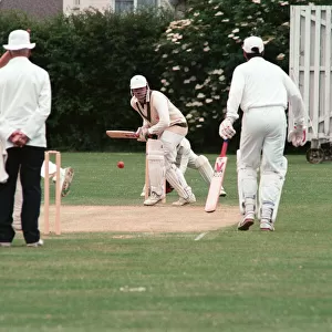 Billingham Synphonia V Marske, cricket at Billingham. Billingham batsman Dennis Wing in