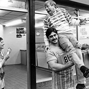 Billy Butler meets his match at the Whitechapel chippie. 9th January 1987