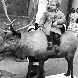 Billy Cadell Meets Santa and Rudolph, Edinburgh Print 1980 Billy Cadell Meets Santa and Rudolph, Edinburgh Print 1980