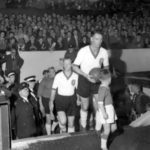 Billy Liddell Leads Out Stars for Testimonial Match Print Billy Liddell Leads Out Stars for Testimonial Match Print