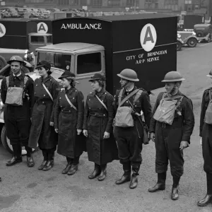 Birmingham A.R.P. Ambulance Drivers in New Uniforms Print, 23rd April 1940