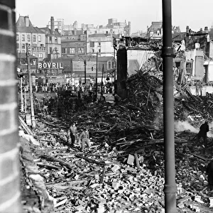 Birmingham Blitz during the Second World War. Damage to John Bright Street
