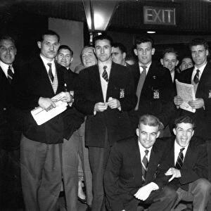 Birmingham City football club players pictured at a London casino. 2nd March 1956