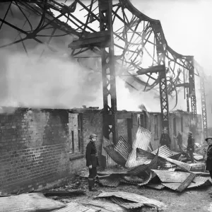 Birmingham City football ground. St. Andrews football ground hit during a bombing raid in Birmingham City football ground. St. Andrews football ground hit during a bombing raid in