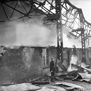 Birmingham City football ground. St. Andrews football ground hit during a bombing raid in