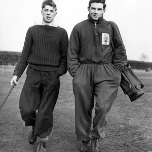 Birmingham City footballer Eddie Brown during a round of golf. 5th January 1957 Birmingham City footballer Eddie Brown during a round of golf. 5th January 1957