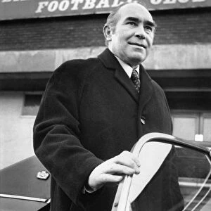 Birmingham City manager Sir Alf Ramsey arrives at St Andrews, the clubs home ground