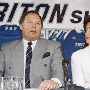 Birmingham City managing directo Karren Brady with Barry Fry at the press conference