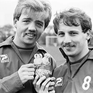 Birmingham City players Mick Horsall and Robert Hopkins pictured during a training