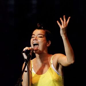 Bjork the singer from Iceland on stage at T In The Park music