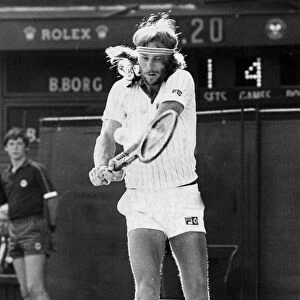 Bjorn Borg in action at Wimbledon tournament - July 1980 04 / 07 / 1980