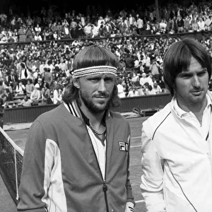 Bjorn Borg and Jimmie Connors before 1981 Wimbledon semi-finals. 3rd July 1981