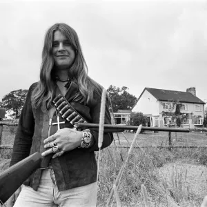 Black Sabbath lead singer Ozzy Osbourne out with his shotgun at his Staffordshire home Black Sabbath lead singer Ozzy Osbourne out with his shotgun at his Staffordshire home