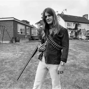 Black Sabbath lead singer Ozzy Osbourne out with his shotgun at his Staffordshire home Black Sabbath lead singer Ozzy Osbourne out with his shotgun at his Staffordshire home