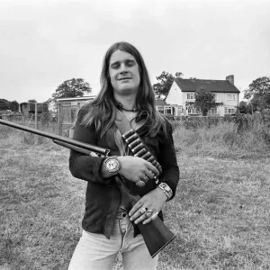 Black Sabbath lead singer Ozzy Osbourne out with his shotgun at his Staffordshire home Black Sabbath lead singer Ozzy Osbourne out with his shotgun at his Staffordshire home