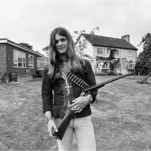 Black Sabbath lead singer Ozzy Osbourne out with his shotgun at his Staffordshire home Black Sabbath lead singer Ozzy Osbourne out with his shotgun at his Staffordshire home