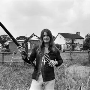 Black Sabbath lead singer Ozzy Osbourne out with his shotgun at his Staffordshire home Black Sabbath lead singer Ozzy Osbourne out with his shotgun at his Staffordshire home