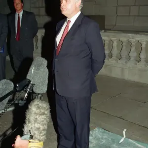 Black Wednesday. Chancellor of the Exchequer Norman Lamont gives a press conference