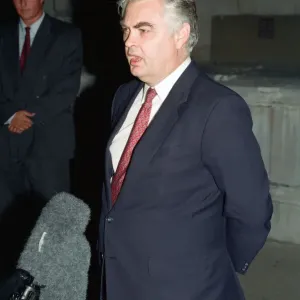 Black Wednesday. Chancellor of the Exchequer Norman Lamont gives a press conference