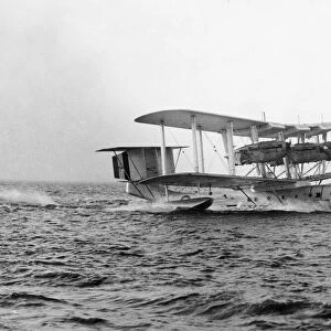 A Blackburn Perth aircraft of 209 Squadron seen here taking off from the sea near