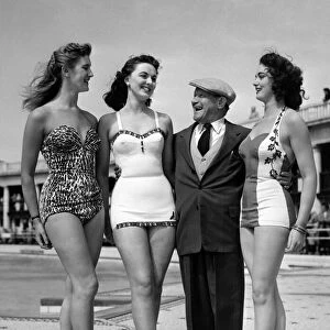Blackpool Bathing Beauty competition today. Albert Modley who judged hear with the first