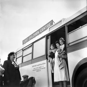 Blackpool Beach Scene, Lost Children at Missing Caravan Print 1960