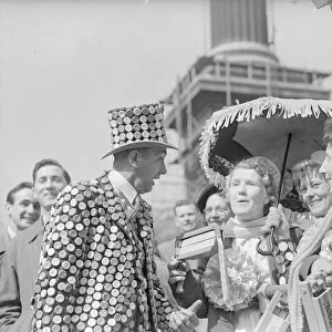 Blackpool v Bolton FA Cup Final 2nd May 1953. Blackpool football supporters gather