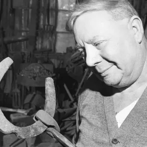 Blacksmith Horace Tubby Lovegrove seen here at work at his forge Blacksmith Horace Tubby Lovegrove seen here at work at his forge