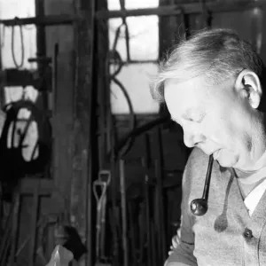 Blacksmith Horace Tubby Lovegrove seen here at work at his forge Blacksmith Horace Tubby Lovegrove seen here at work at his forge