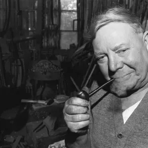 Blacksmith Horace Tubby Lovegrove seen here at work at his forge Blacksmith Horace Tubby Lovegrove seen here at work at his forge