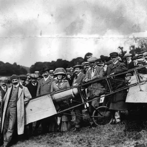 Bleriot with his wife on Dover cliffs after his successful flight of the English channel Bleriot with his wife on Dover cliffs after his successful flight of the English channel