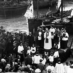 The blessing of Folkestone Fisheries. The ceremony of blessing the fisheries in the fish