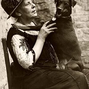 Blind lady Mrs P. Marshall was rescued by her dog "Queenie"