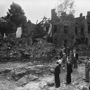 Print of Air Raid Damage to London during The Blitz