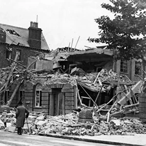 The Blitz. Hull. Yorkshire. August 1940. Picture shows the remains of a