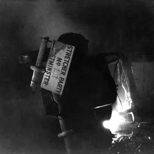 Blitz, London. Stretcher Party car wreck. C. B 8B. December 1st 1941 Blitz, London. Stretcher Party car wreck. C. B 8B. December 1st 1941