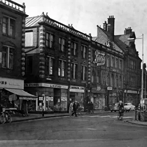 Blyth, looking up Waterloo Road, with Arcade on left. 4th September 1959