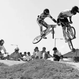 Championnats de l'aire BMX sur la piste de BMX au Redcar Racecourse, 20 mai 1988.