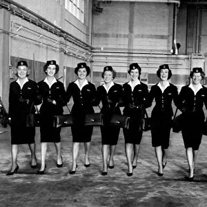 BOAC Air Stewardesses line up wearing their uniforms January 1963 P004606