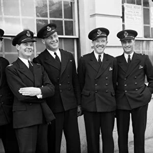One of the BOAC flying boat crew seen here at Poole in Dorset following the move of