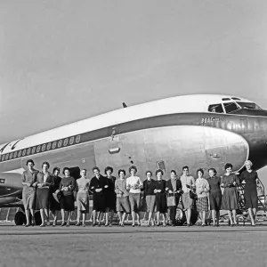 BOAC overseas secretaries visit London. 16th November 1960 BOAC overseas secretaries visit London. 16th November 1960