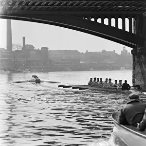 The Boat Race, Cambridge v Oxford. 1957. The race was held from the starting