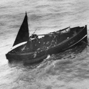 A boat in trouble off the West Coast of England. The boat has the numbers CY613 or A boat in trouble off the West Coast of England. The boat has the numbers CY613 or