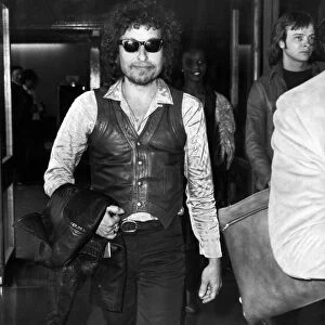 Bob Dylan at London airport. 17th July 1978