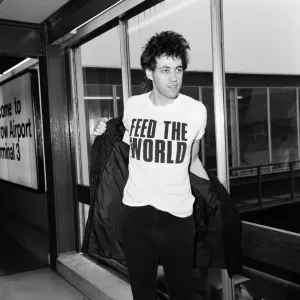 Bob Geldof at Heathrow airport shortly after the release of Do They Know It Bob Geldof at Heathrow airport shortly after the release of Do They Know It