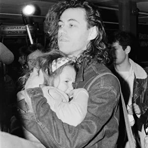 Bob Geldof at LAP with his daughter Fifi Trixibelle. 30th November 1987