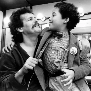 Bobby Ball meets fan Jason Drummond backstage after the Cannon Bobby Ball meets fan Jason Drummond backstage after the Cannon