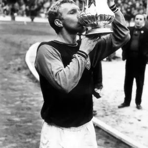 Bobby Moore Football Player of West Ham United - May 1964 with the trophy after Bobby Moore Football Player of West Ham United - May 1964 with the trophy after